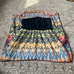 Charlotte Russe strapless patterned maxi dress